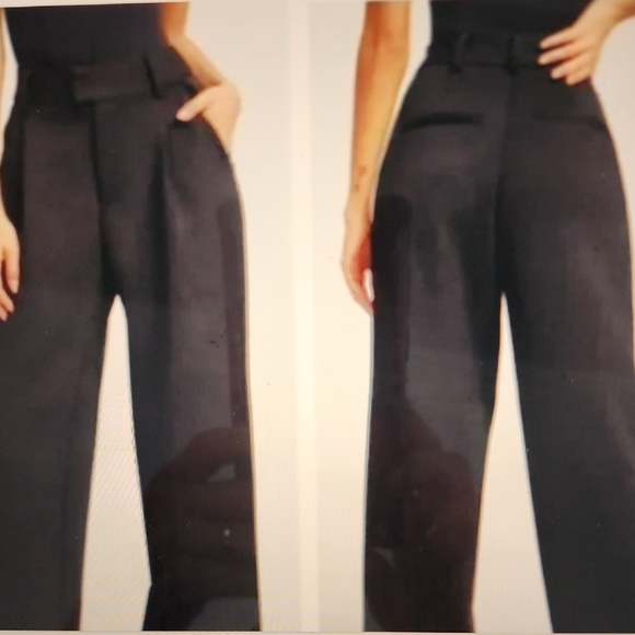 NWT Good American Black "Scuba Knit" Wide Leg Trousers Size 10/30 Style# GKB0006 - Picture 12 of 12